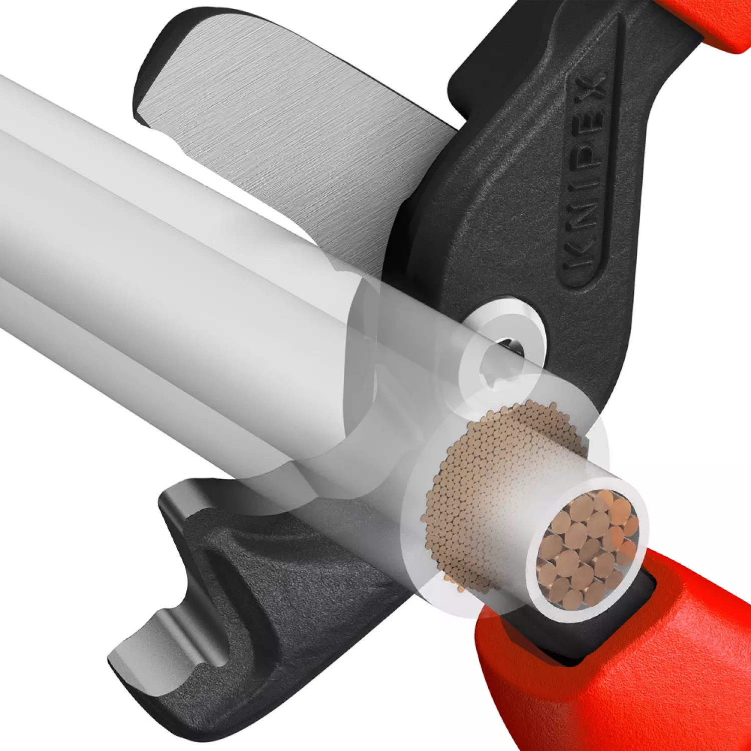 Knipex 95 12 225 Kabelschaar Stepcut XL met getrapte snijrand - 120mm - comfort greep