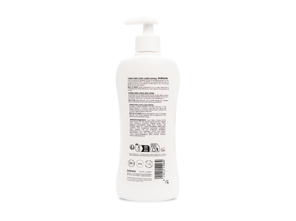LEITE CORPORAL BABARIA VITAMINA E 400 ML