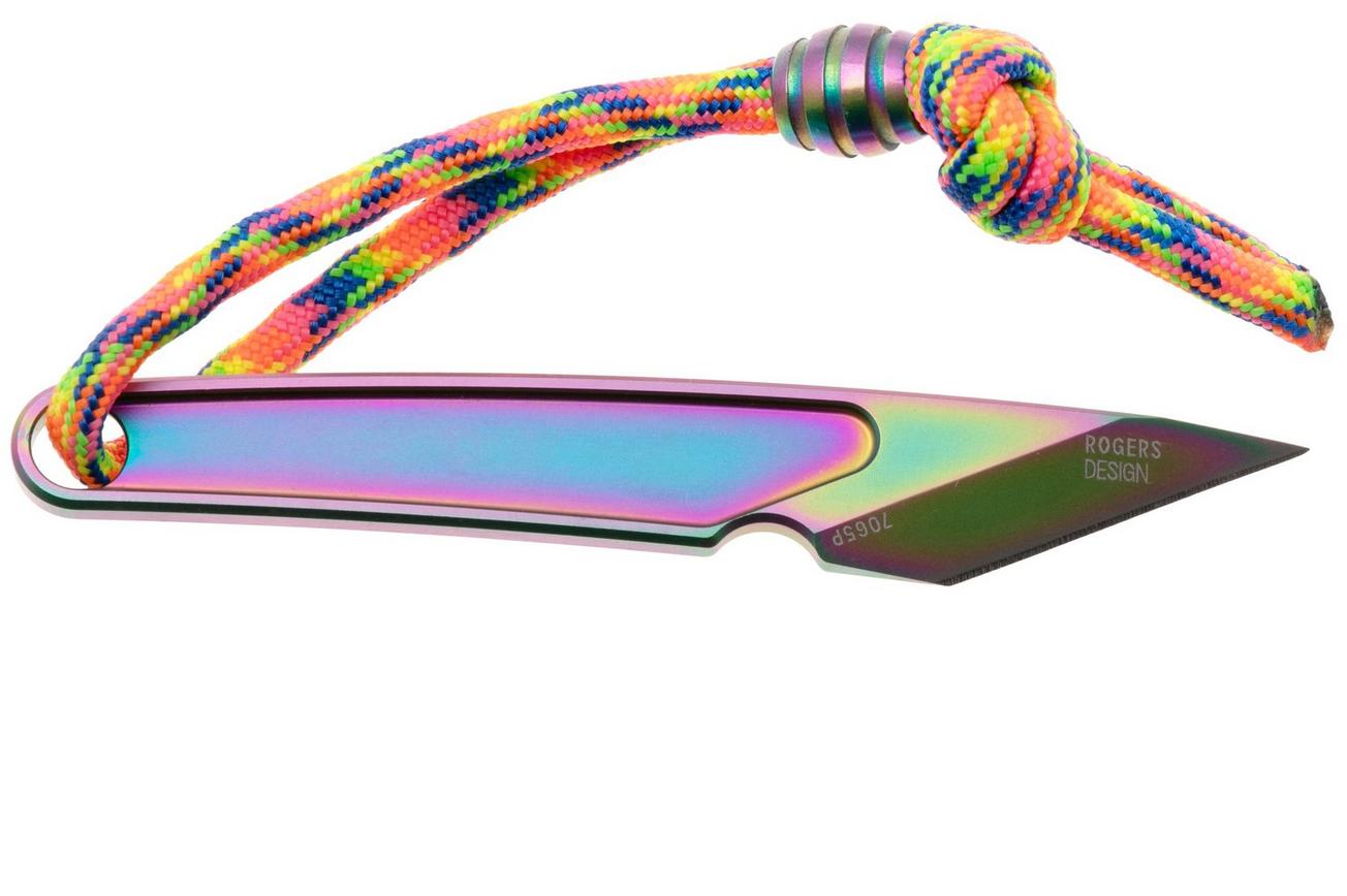 CRKT HangTi Kiridashi 7065P Iridescent Titanium Nitride Titanium, nekmes, Richard Rogers design