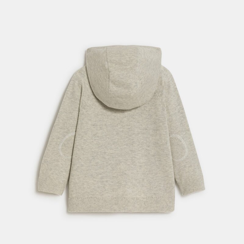 Gilet zippé maille à capuche gris bébé garçon Gris ou noir
