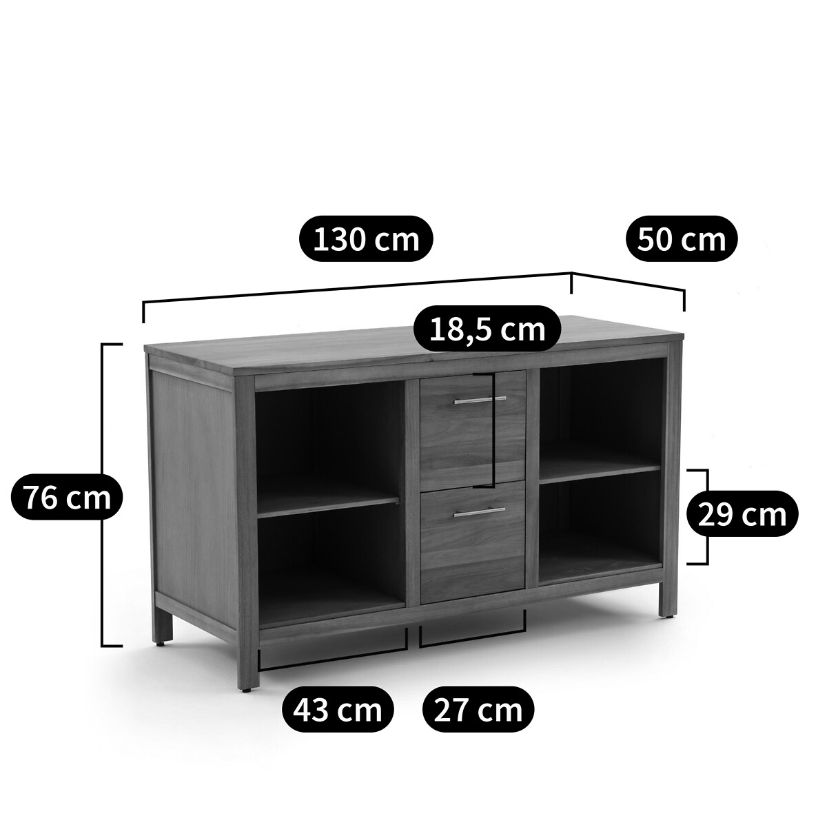 LA REDOUTE INTERIEURS<br>Móvel lavatório Caronte, L130 cm