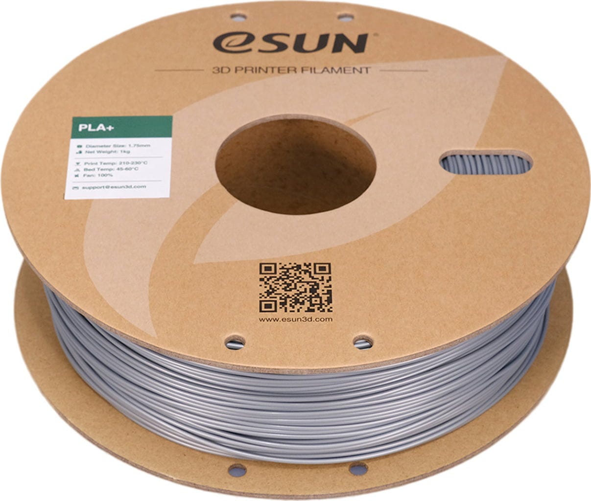eSUN  PLA+ Silver, 1,75 mm / 1000 g    PLA-Filament mit verbesserten physikalischen Eigenschaften