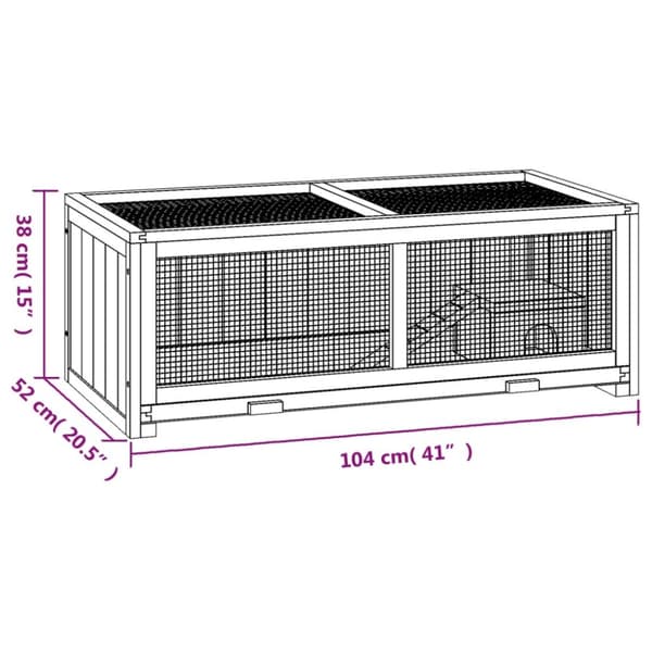 vidaXL Hamsterbur 104x52x38 cm heltre gran