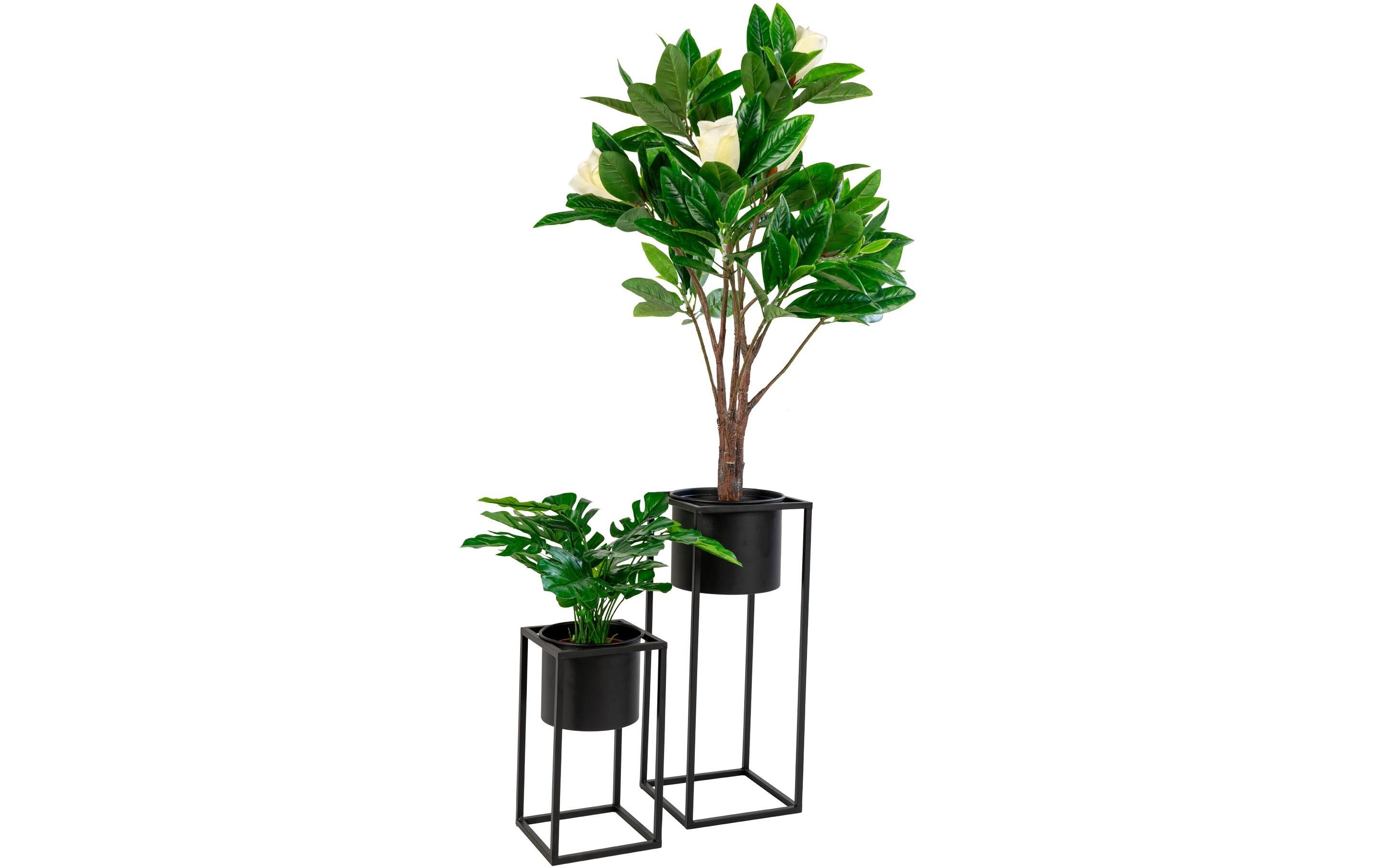 Blumentopf Marla 2 Stück, SchwarzPflanzengefässe mit Gestell