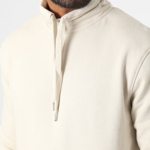 Sweat Col Zippé Targaryen Beige
