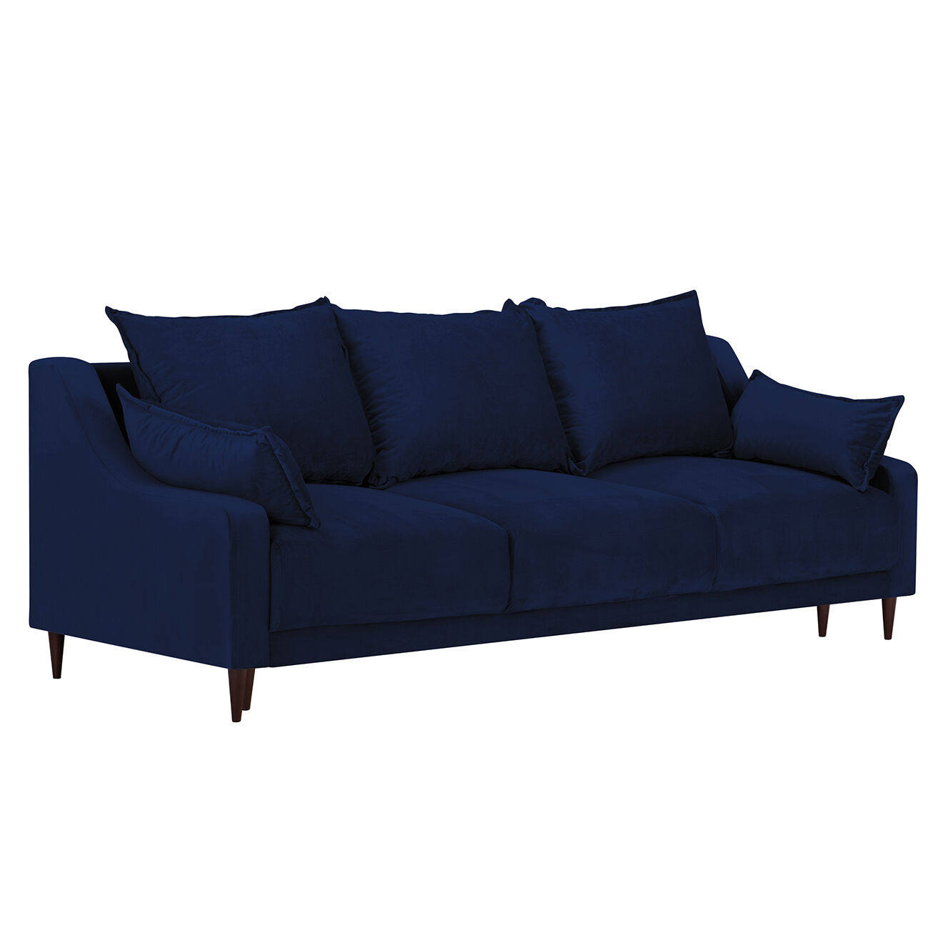Mazzini Sofas Canapé convertible avec coffre de rangement Freesia bleu marine - 215x94x90 cm