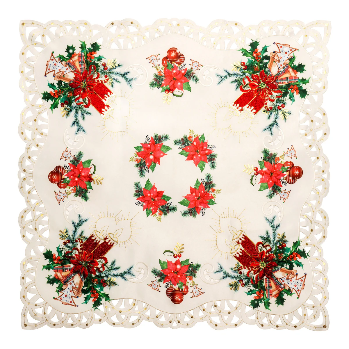 viva domo - Spitzen-Mitteldecke „Christstern“, 85x85 cm