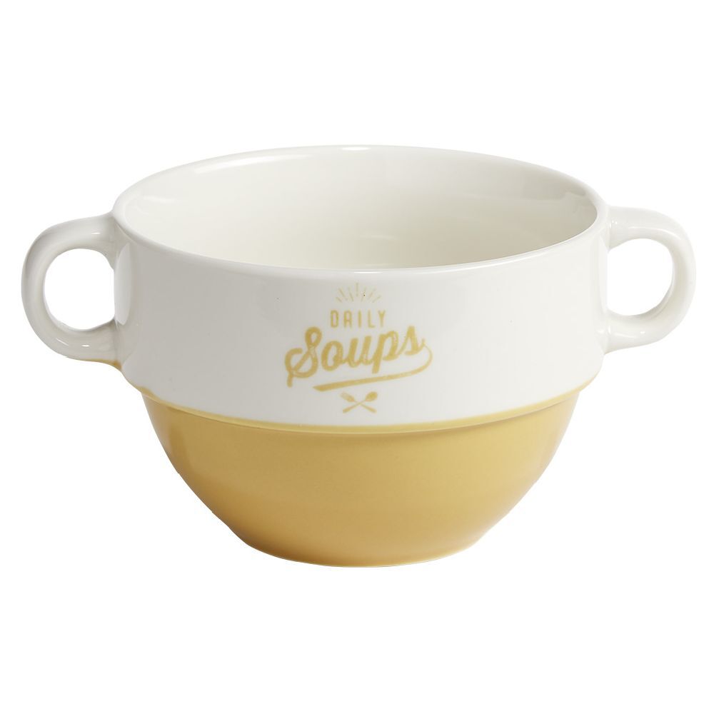 Bol à soupe en faïence bicolore 600 ml