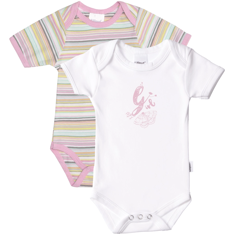 Liliput Kurzarm-Bodys 2-er Pack rosa und weiß