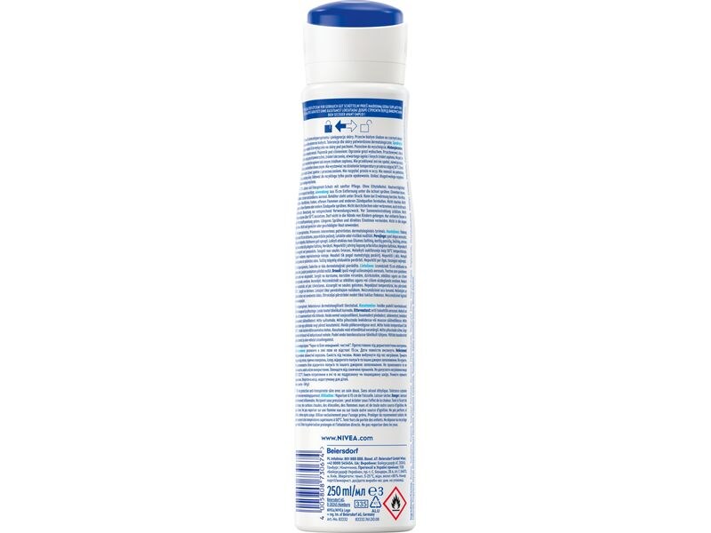 NIVEA Deo Spray Black and White Pure XXL 250 ml Deo bietet effektiven Schutz vor weissen Flecken