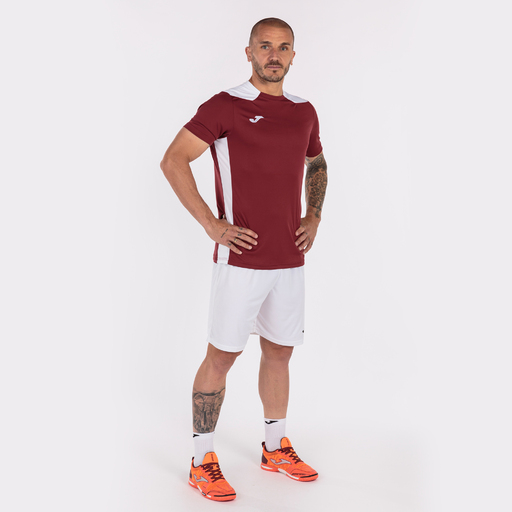 Camiseta Joma Championship de manga curta Vi Bordeaux branca