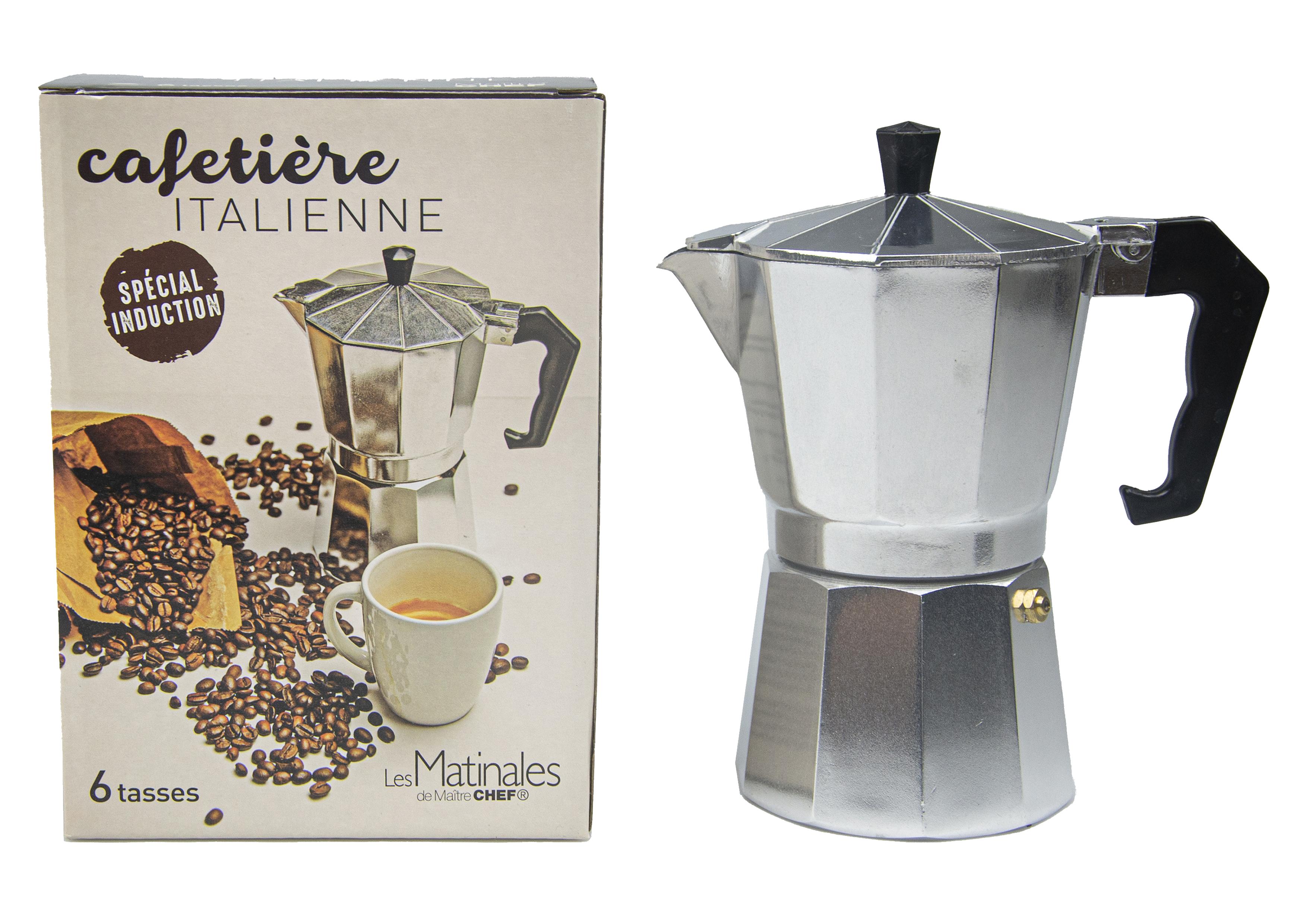CAFETIERE ITALIENNE INDUCTION 6 TASSES ALUMINIUM