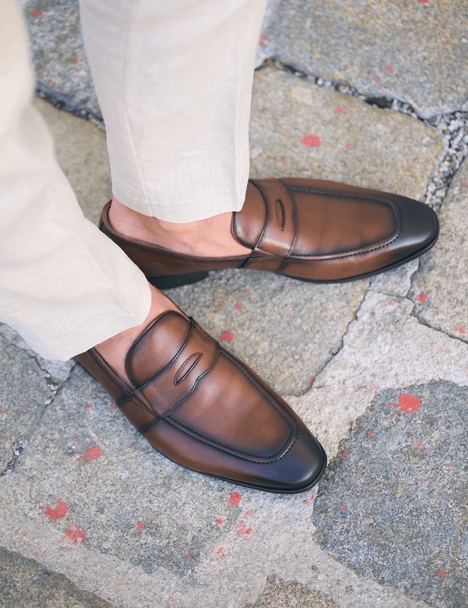 Glattleder Slipper