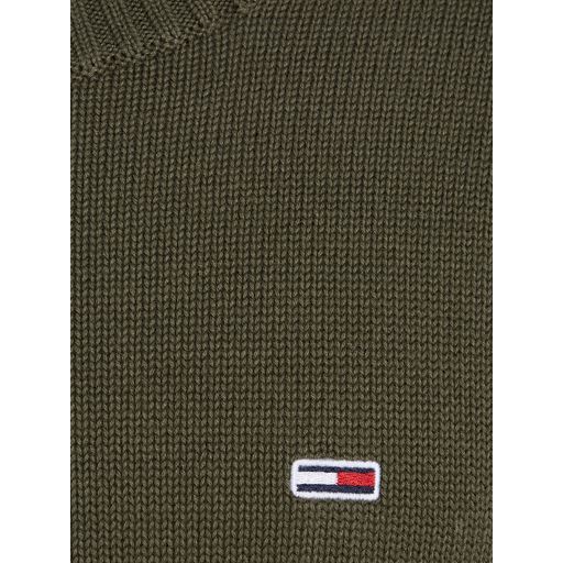 Tommy Jeans Slim Essential Cneck Striktrøje, Fatigue Green, XL