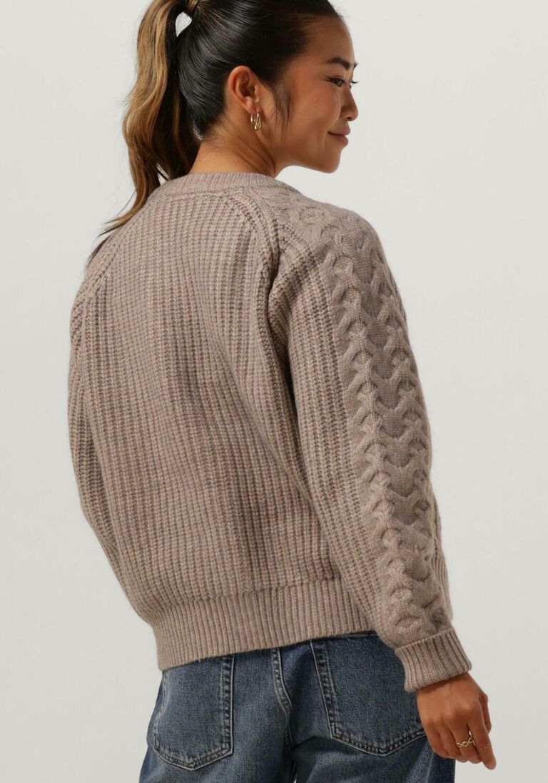 CO\\'COUTURE beige co'couture vest new row cable cardigan knit
