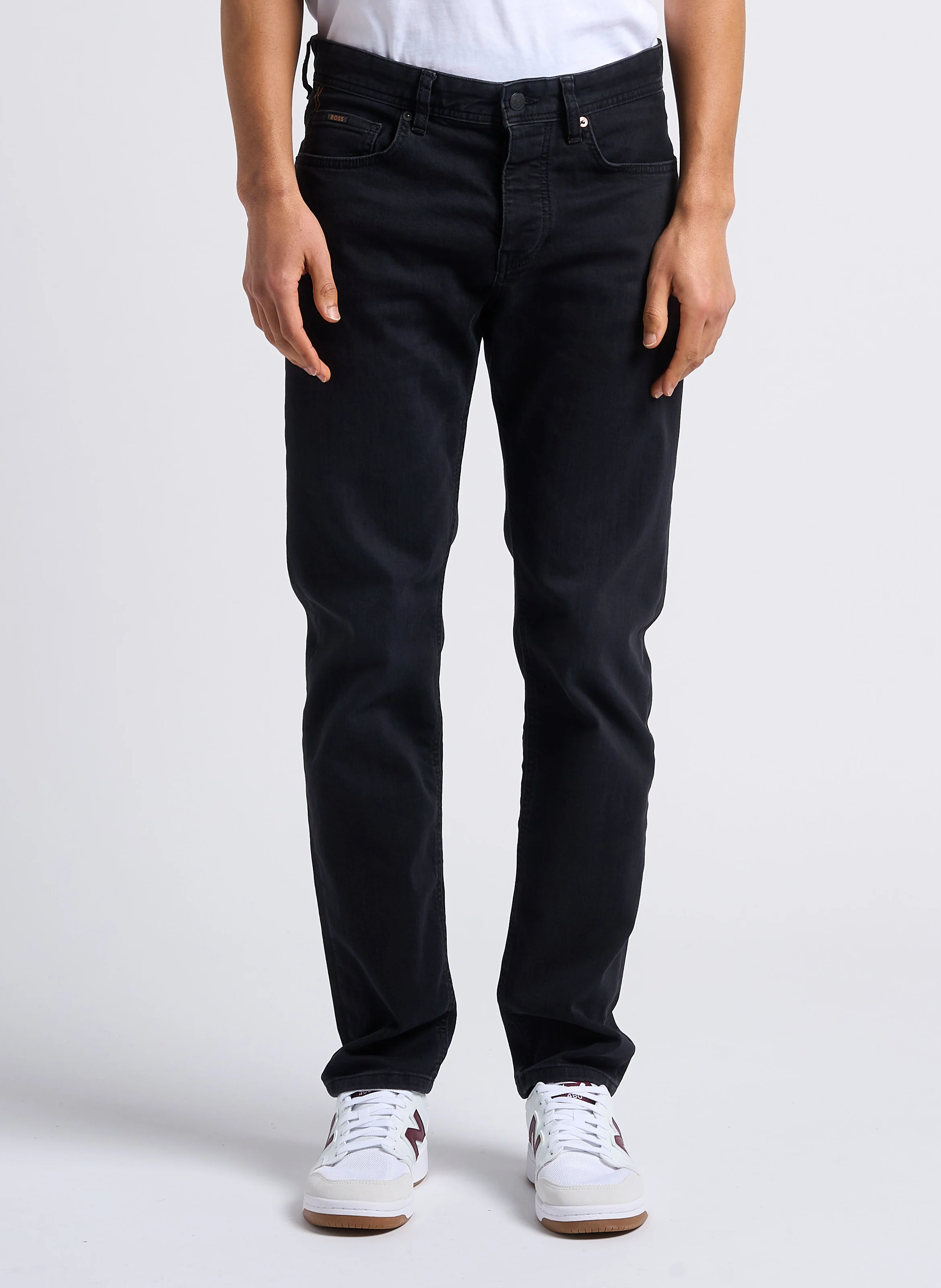 Jean tapered en coton mélangé | Noir