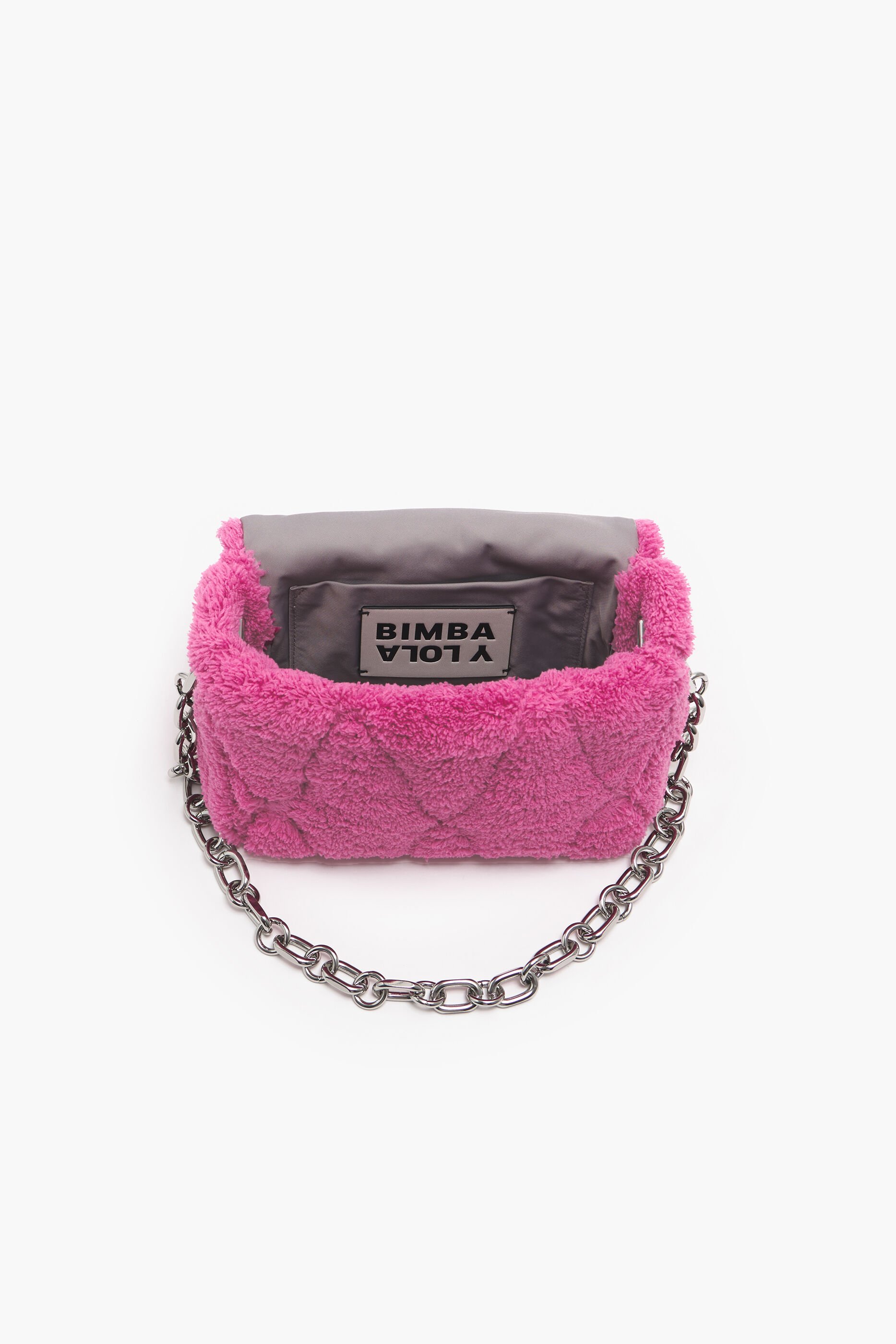 Bolsa de ombro pequena rosa trançada