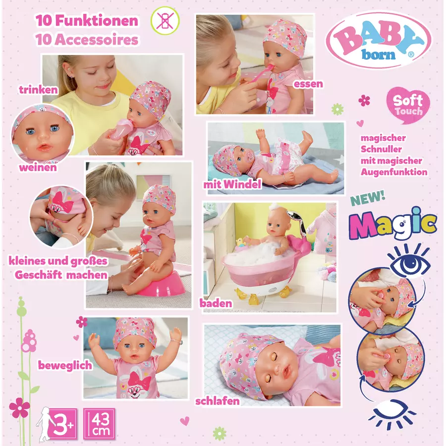 Zapf Creation BABY born® Magic Girl, 43 cm