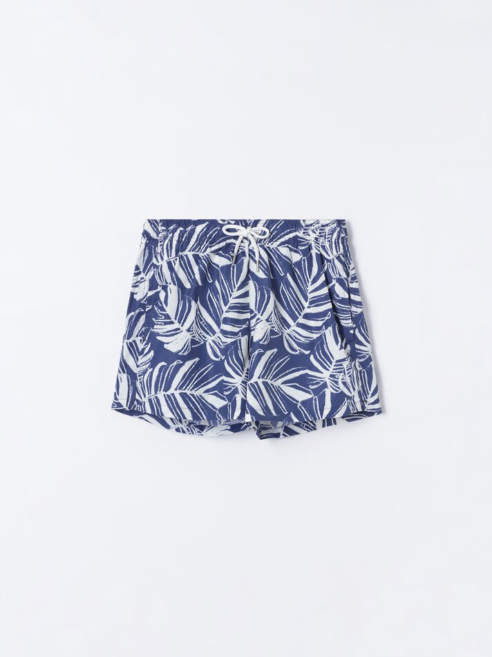 Maiô estampado - Azul-marinho