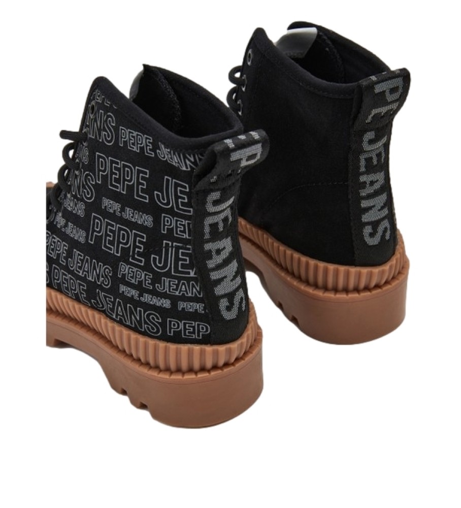 Botas de tornozelo Pepe Jeans Ascot Soup em couro preto