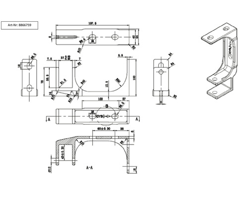 Reserveonderdeel: Wand-/plafondconsole, wit, voor knikarmschermen 8677054, 8866750, 8866751, 8866752, 6145058, 6145054, 6145055, 6145056, 6145057, 8677050, 8677053, 5635824, 5636000, 5636001, 5636002