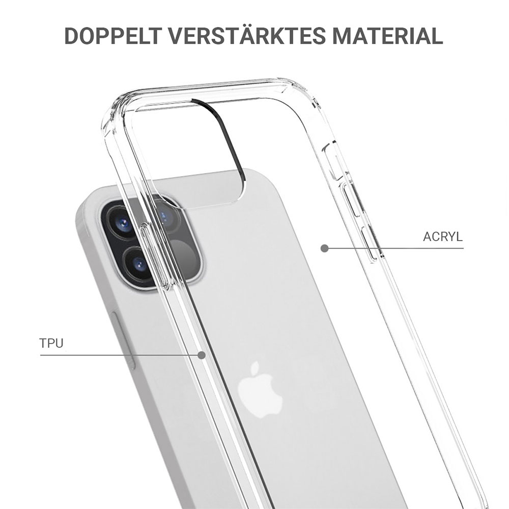 iPhone 12 / iPhone 12 Pro Hybrid Hülle TPU Bumper   Acryl Rückseite Pankow (10692) - Transparent