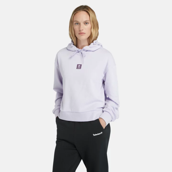 Sweat à capuche à envers bouclé pour femme en violet