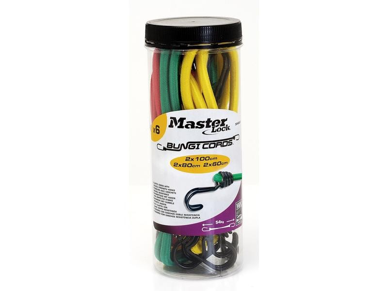 Masterlock Gummi-Spannseilset Dose à 6 Stück Spanngummi
