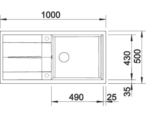 Blanco METRA XL 6 S spoelbak, 1000 x 500 mm, vulkanisch grijs, 527306