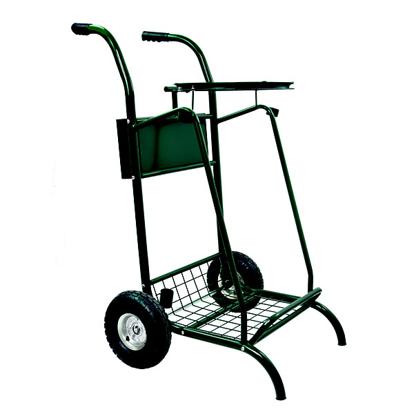Chariot voirie sans couvercle 110 L mobisac. Roues pneu, vert mousse 6005