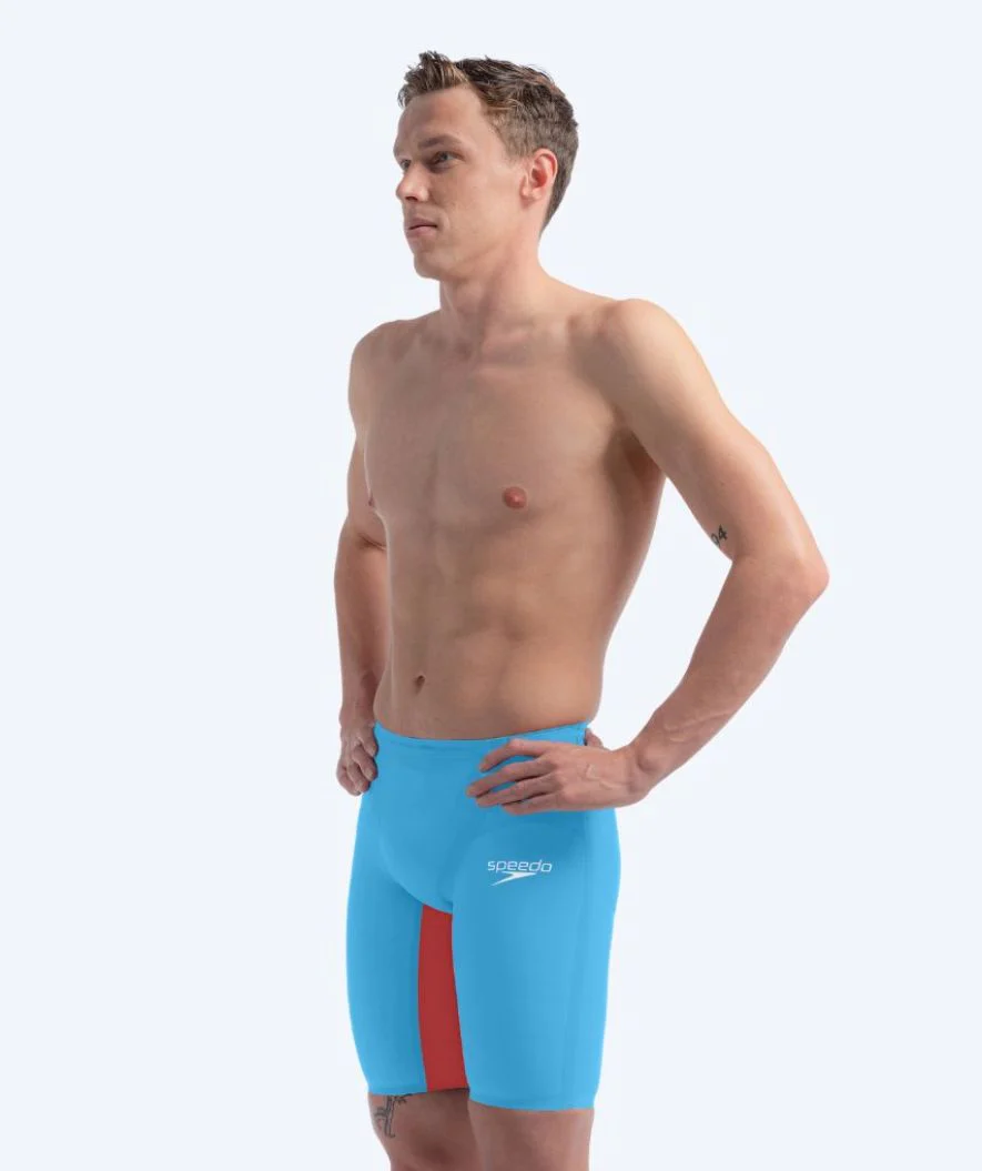 Speedo konkurrence badebukser til mænd - LZR Pure Valor 2.0 - Lyseblå/rød
