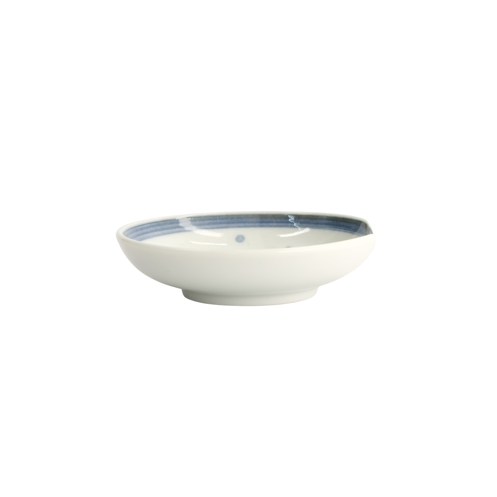 Tokyo Design Studio  Blowfish skål med spisepindeholder, blå/hvid - Ø9,4 cm.