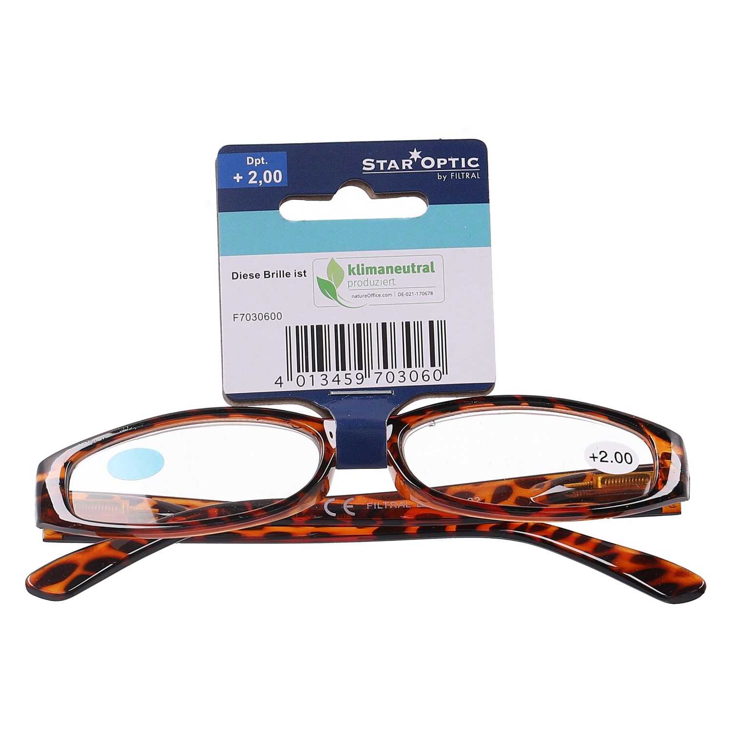 Star Optic Lesehilfe MD5 aus Kunststoff +2,0 Dioptrien camouflage braun