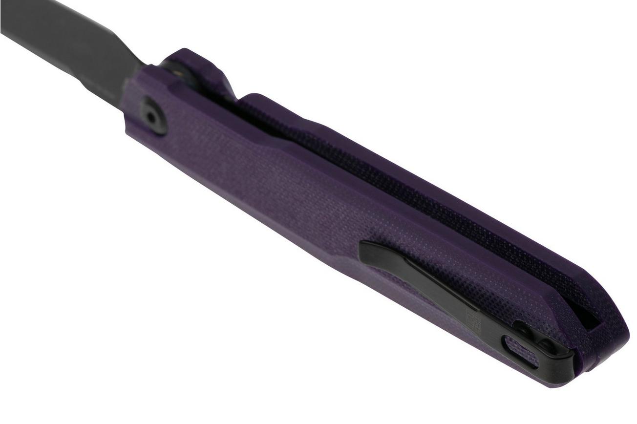 Real Steel G5 Metamorph Button Lock 7832P Black 14C28N, Purple G10, zakmes, Ostap Hel design