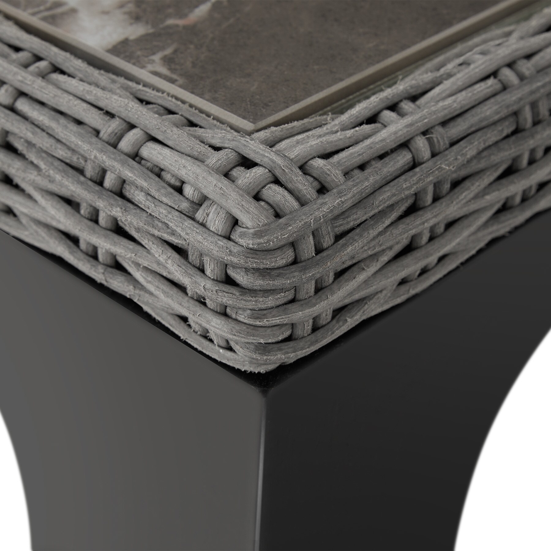 tectake® Rattan Tisch Foggia mit 8 Stühlen Rosarno, mit stabilen Holzgestellen, wetterfest und UV-beständig, Armlehnen und Beine aus Holz