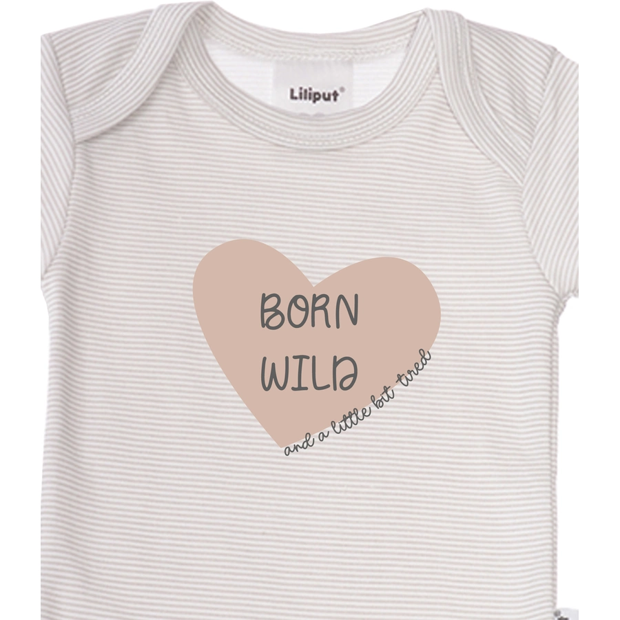 Liliput Baby-Bodies im 2er Set Born wild grau-melange grau gestreift