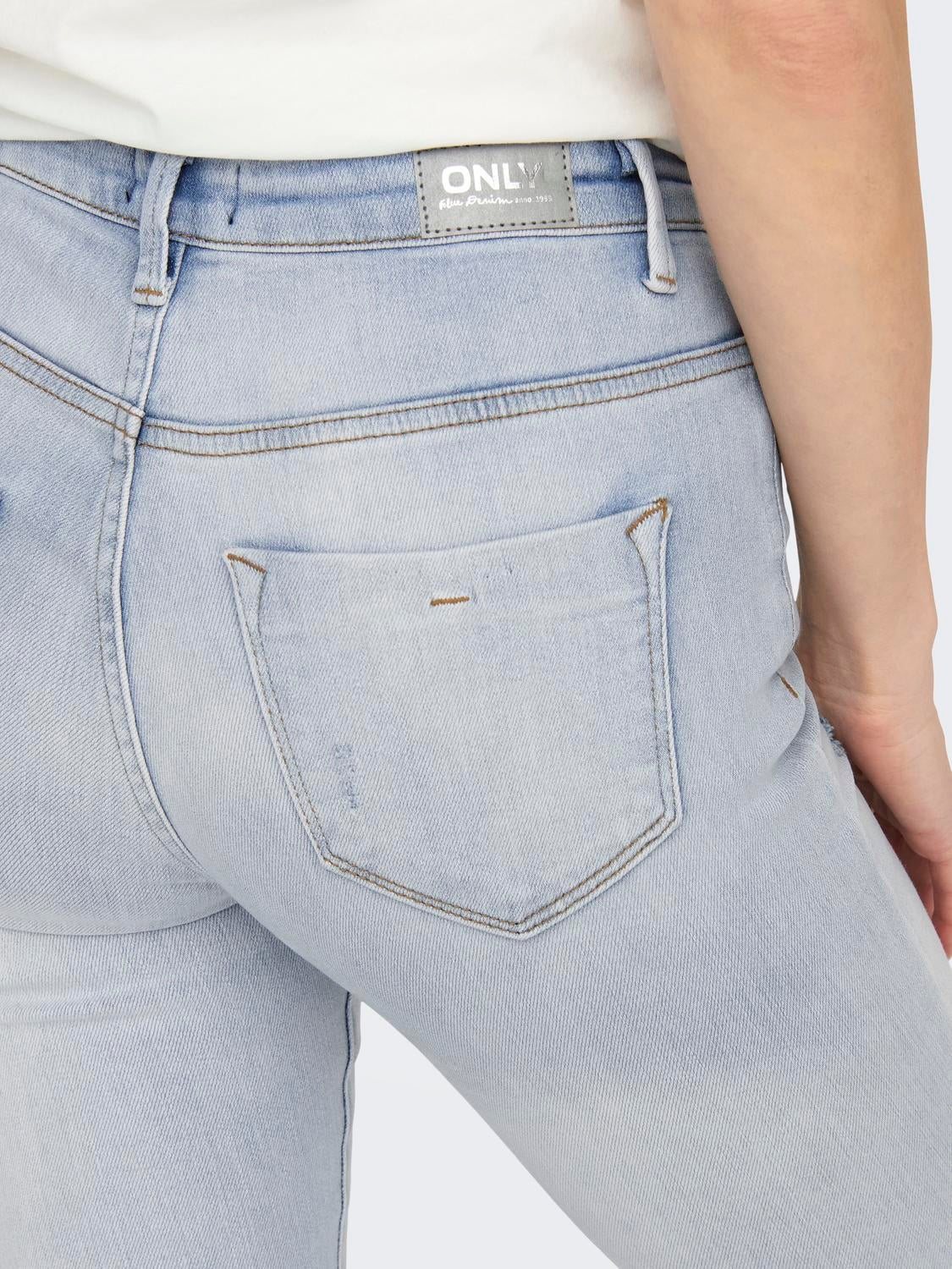 ONLFOREVER Hohe Taille Skinny Fit Jeans Light Blue Bleached Denim
