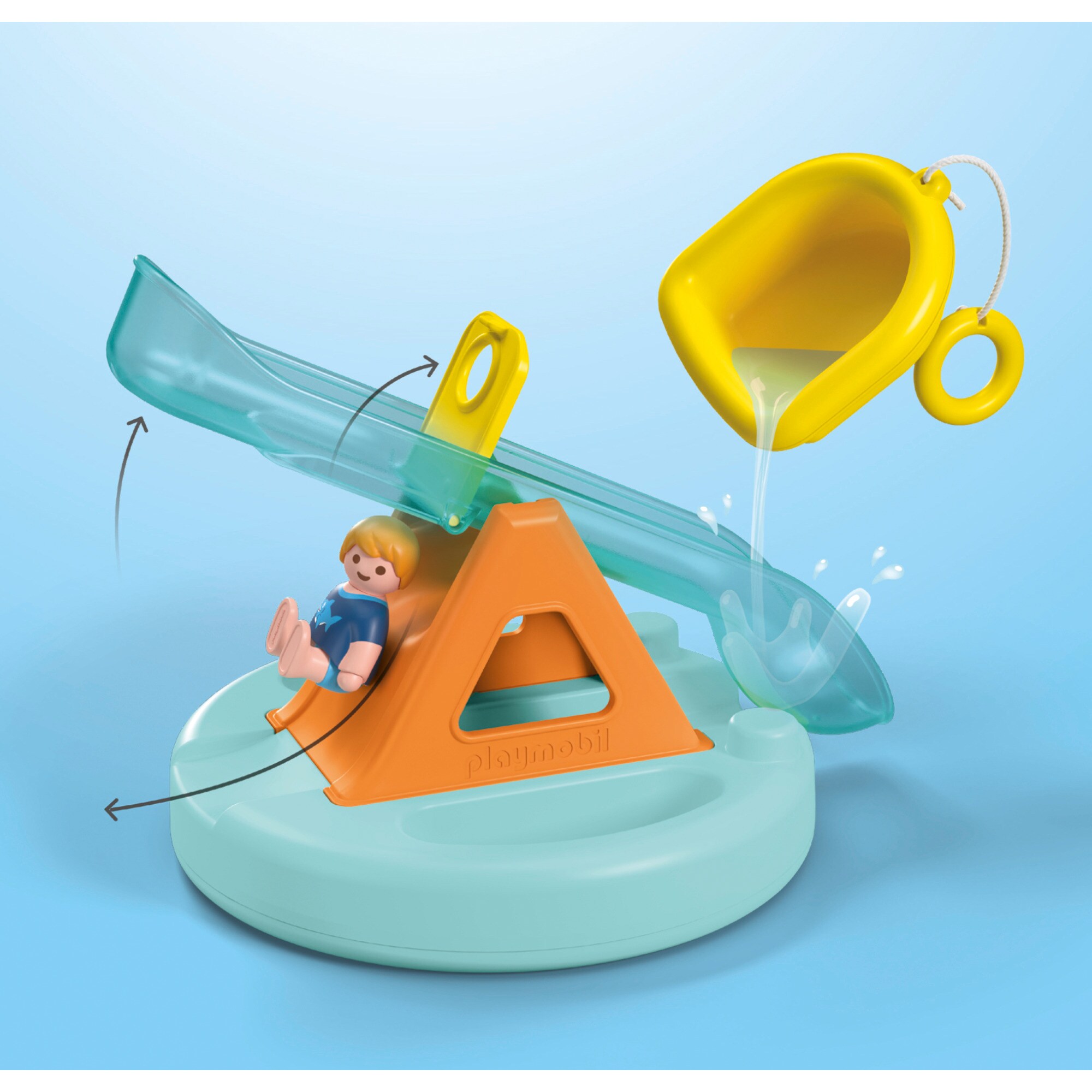 PLAYMOBIL Konstruktionsspielzeug Junior Aqua: Badeinsel mit Wasserrutsche