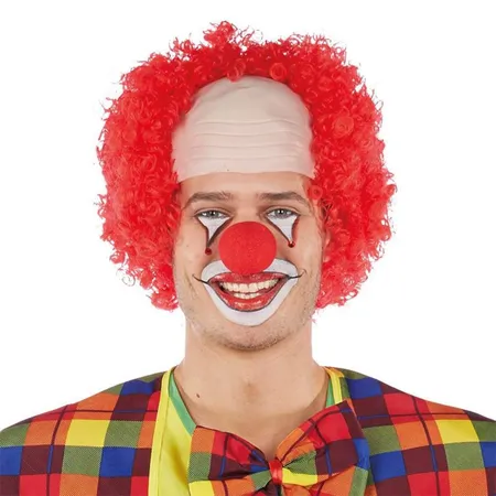 Mottoland Kostüm Clownglatze mit Haar rot Größe STD