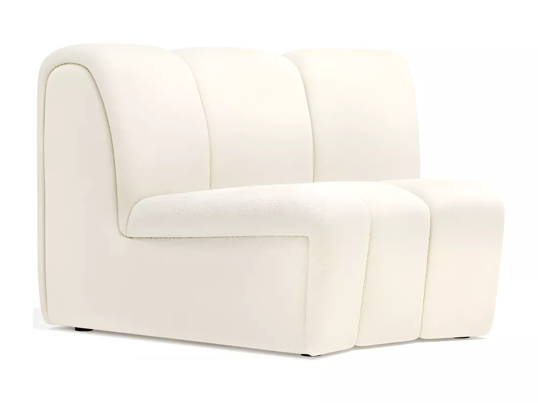Canapé Module Courbé - Revêtu de Tissu Bouclé - Herridon Blanc