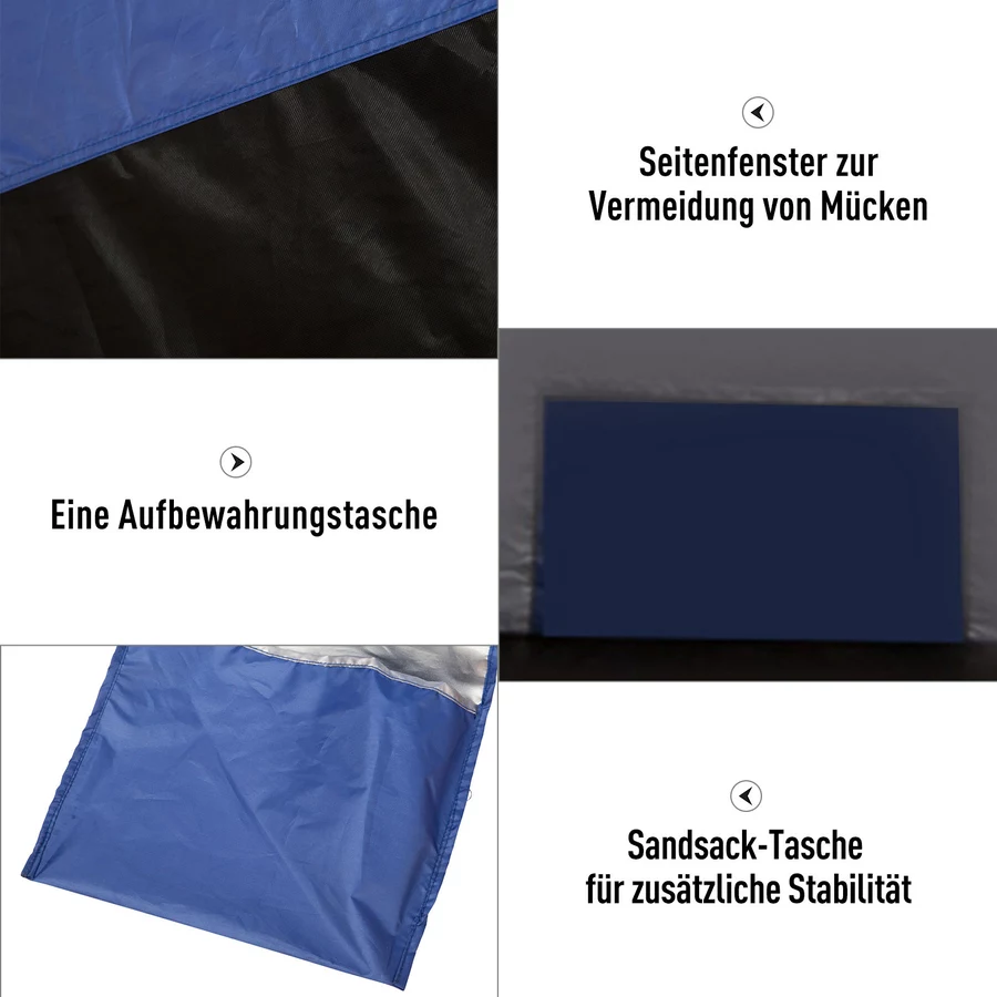 Outsunny Strandmuschel für 2-3 Personen dunkelblau