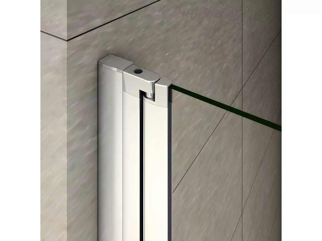 Pare-baignoire 100x140cm pivotant 180° , paroi de baignoire en 6mm verre anticalcaire, avec une poignée en Inox
