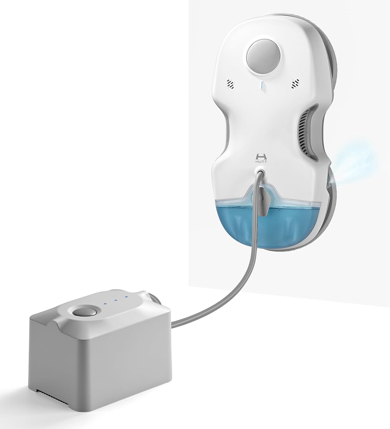 Hutt S7 Plus Fensterputzroboter Akku kabellos, Abnehmbarer Akku, 60 Min Laufzeit, 5500 Pa Saugkraft, 3D schwebendes Doppelpad, automatischer Fensterreiniger mit Sprühfunktion, 80 ml Tank, Koffer