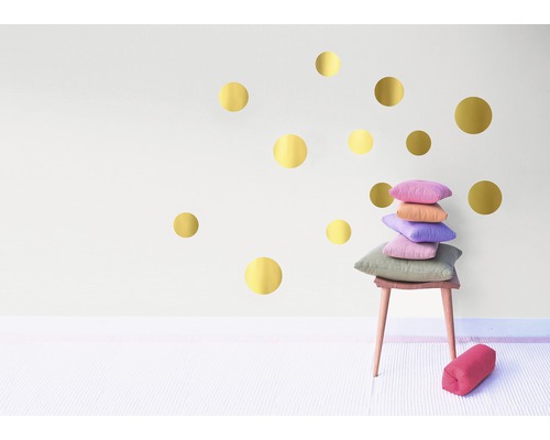 Muurstickers met gouden stippen, 25x70 cm