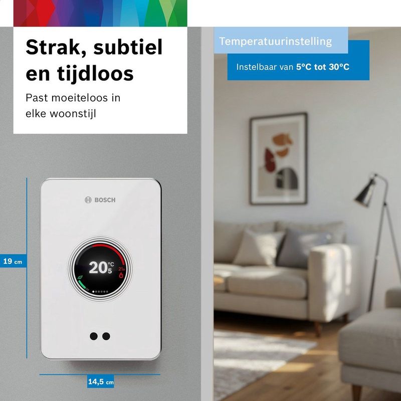 Bosch - EasyControl - Slimme Thermostaat - Wit - Bedraad