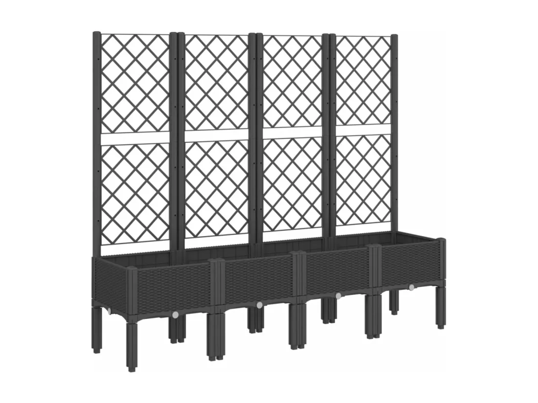 Jardinière bac lit surélevé noire 160 x 40 x 142 cm 02_0038269