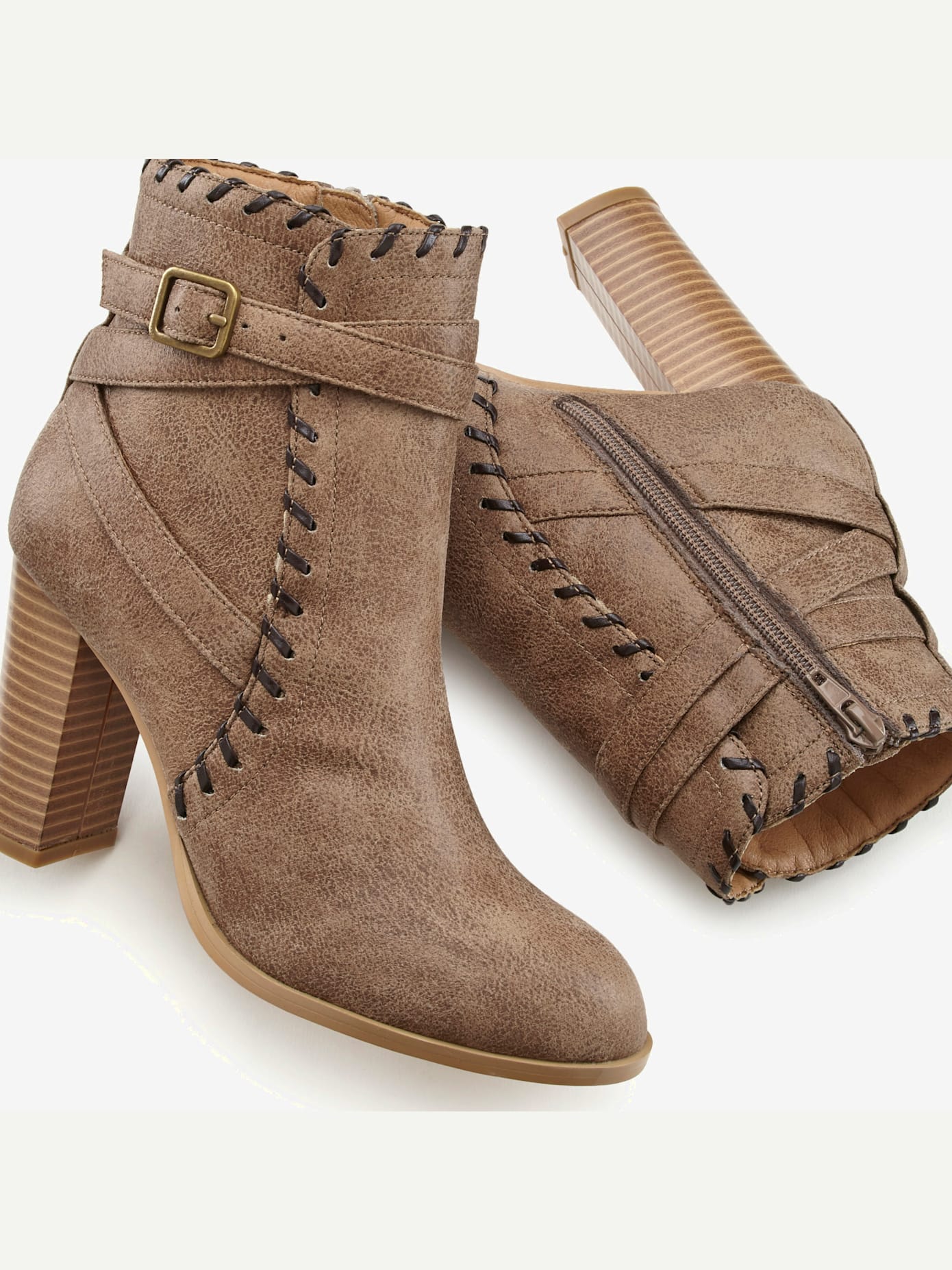 Bottines à talon haut talon bottier confortable et boucle décorative raffinée