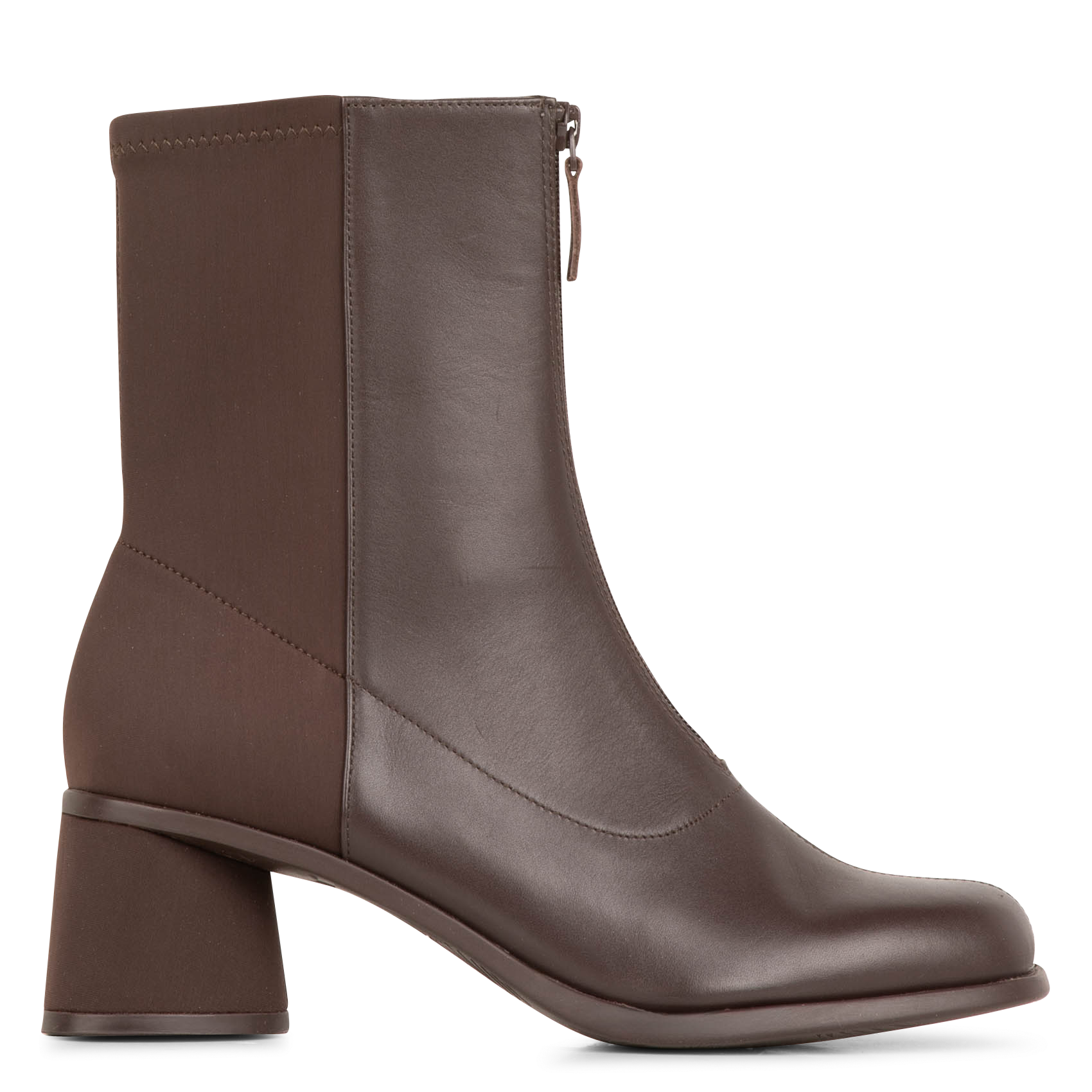 KIARA - Bottines zippées en cuir | Marron