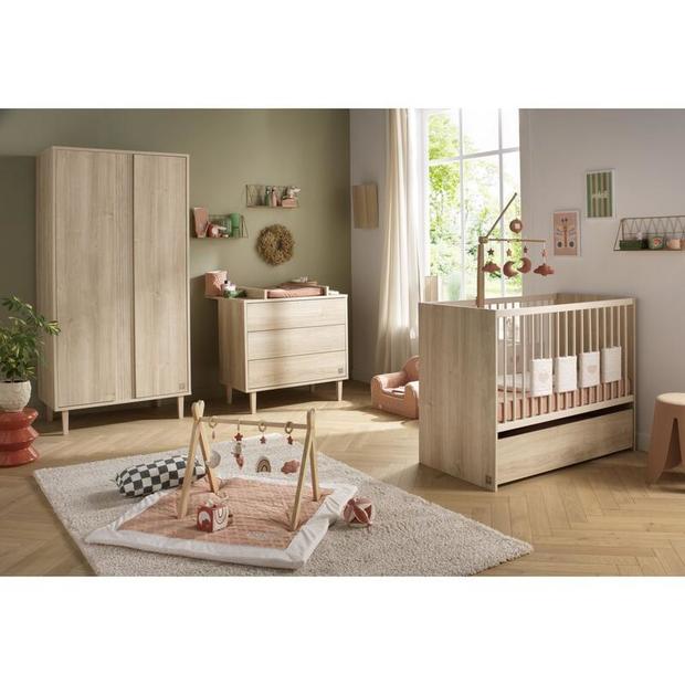 Chambre TRIO PALOMA BOIS Lit 60x120 + Commode + Armoire - SAUTHON