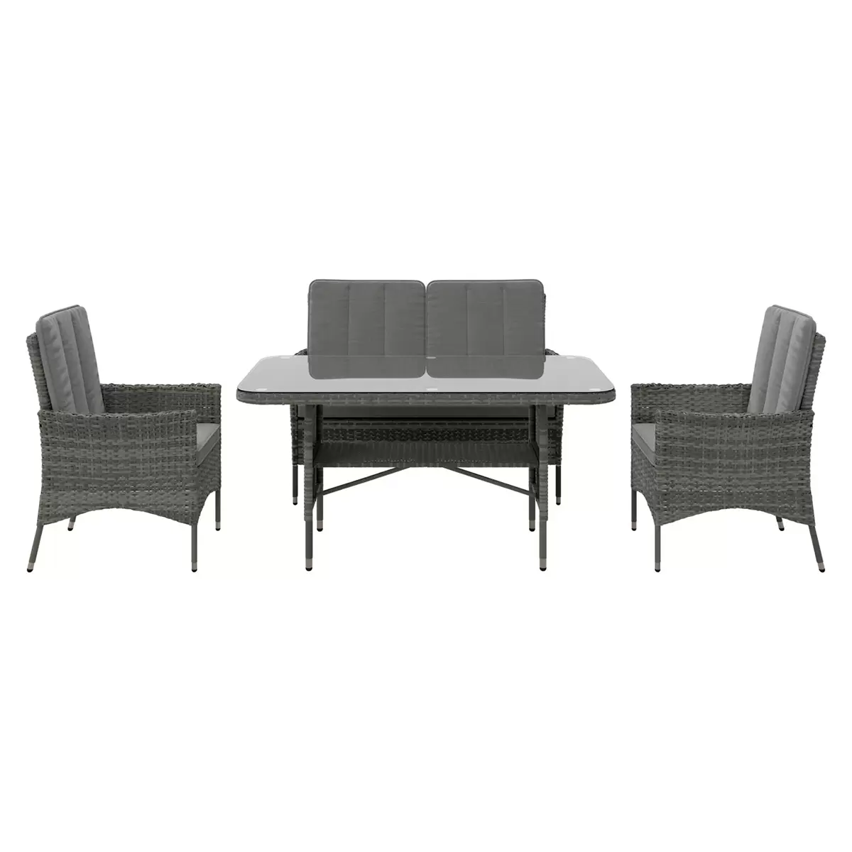 Beldano Loungegarnitur Verona 4-teilig Grau